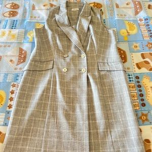 CALVIN KLEIN Plaid Trench Sleeveless Dress
